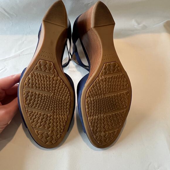 Cole Haan Sadie wedge sandal in marine blue nubuck - Women's size 9.5 - Picture 8 of 12